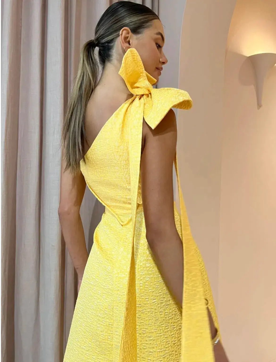Rachel Gilbert Emiliano Midi Dress Lemondrop Size 4 / AU 14 photo 2