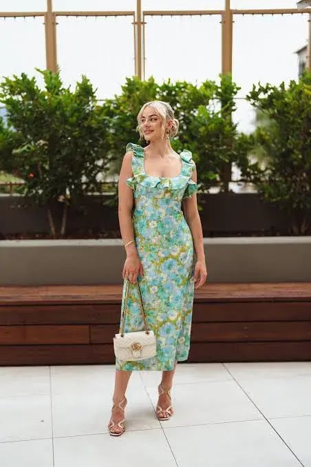 Zimmermann High Tide Frilled Midi Dress Floral Size 3 / Au 14 photo 3