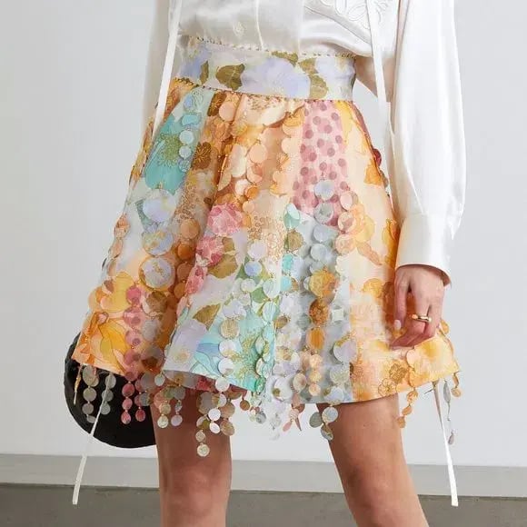 Zimmermann Tempo Patch Mini Skirt Print Size 1 / Au 10 photo 2