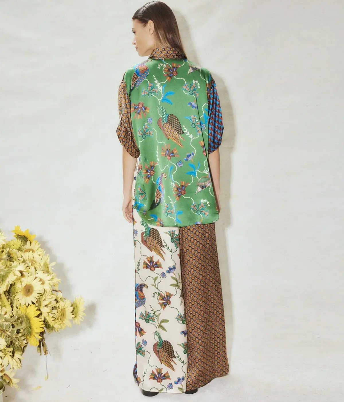 Alemais Birdie Spliced Shirt & Pants Set Multi Print Size 16 photo 2