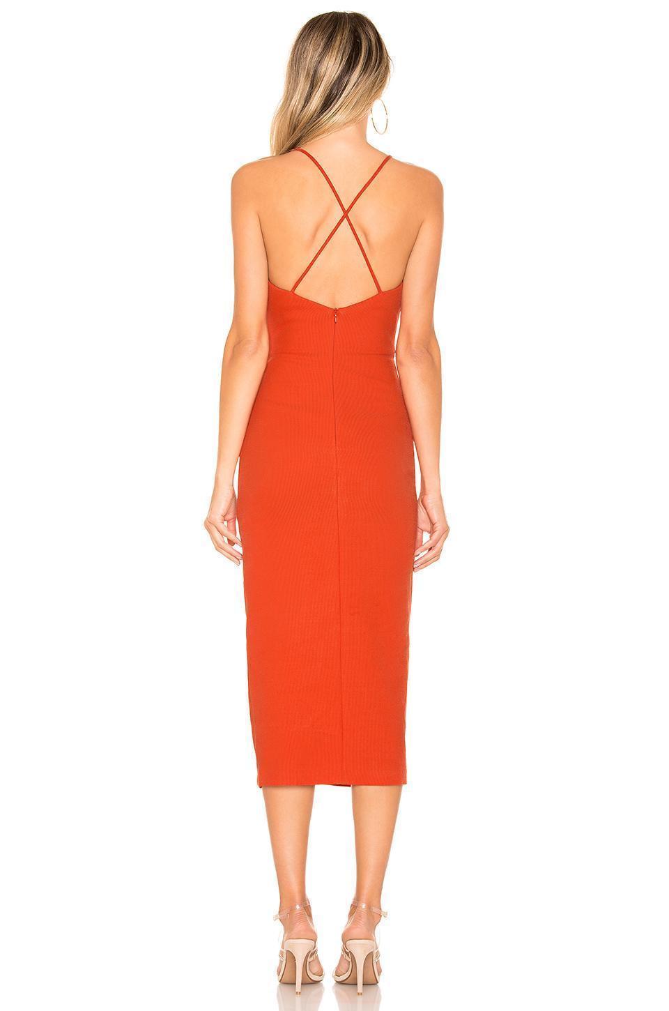 Bec & Bridge Spicy Lady Midi Dress Orange Size 10 photo 2