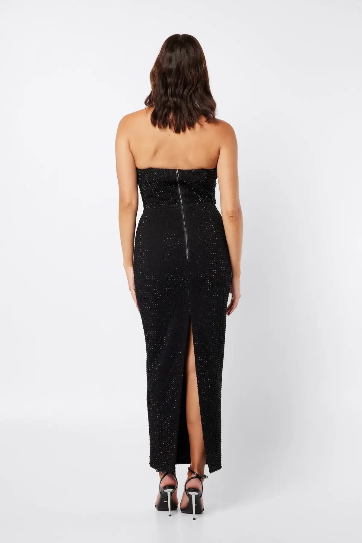 Mossman Silver Lining Midi Dress Black Size 10 photo 3