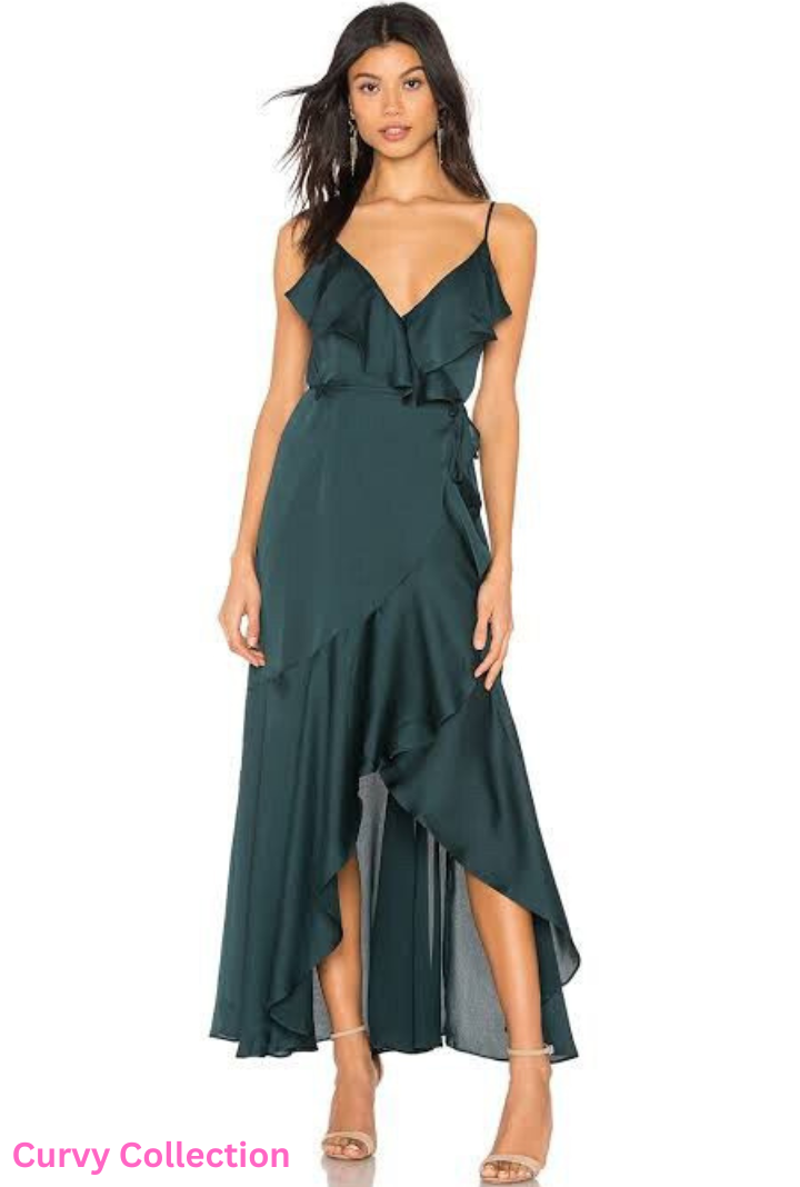 Shona Joy Luxe Bias frill wrap dress - Emerald photo 3