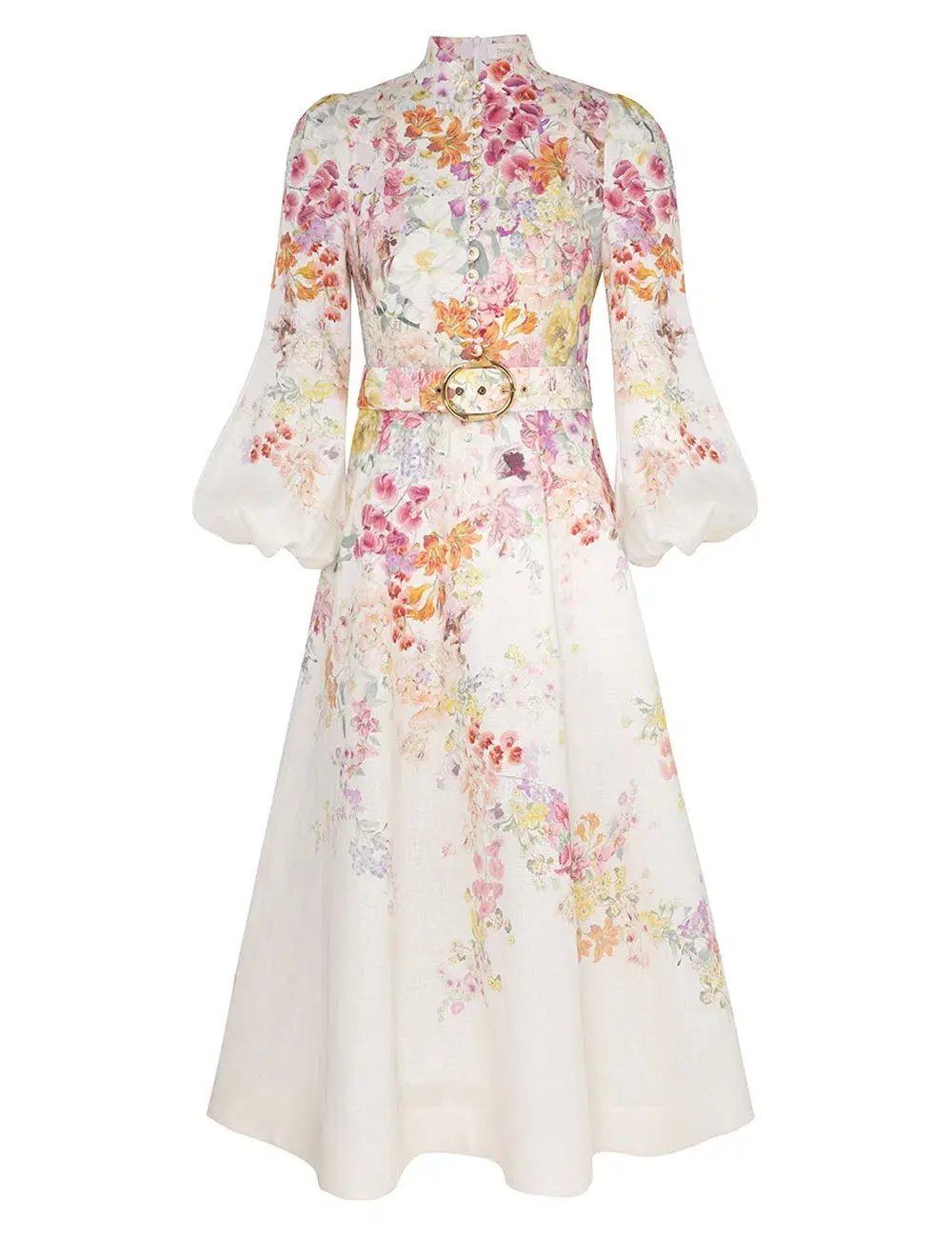 Zimmermann Natura Buttoned Midi Dress in Kaleidoscope Garden Size 0 / AU 8 photo 2
