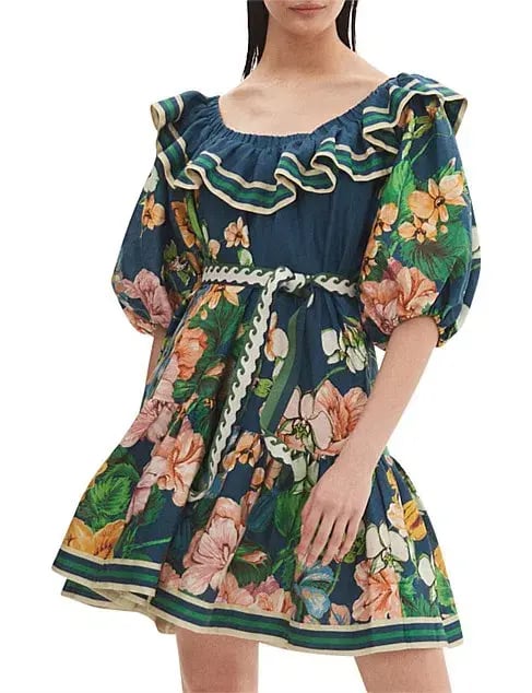Alémais Lyla Frill Neck Mini Dress Floral Size 8 photo 2