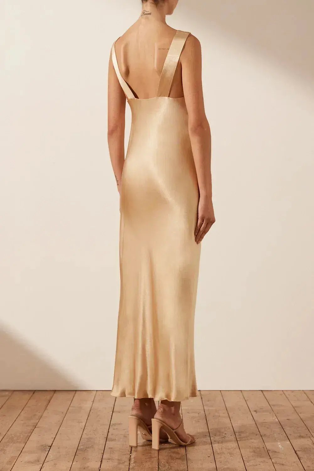 Shona Joy Felicity Plunge Midi Dress Gold Size AU 14 photo 2