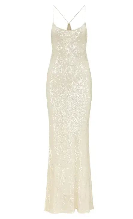Rat & Boa Olympia Sequin Dress Ivory Size M/AU 10 photo 3