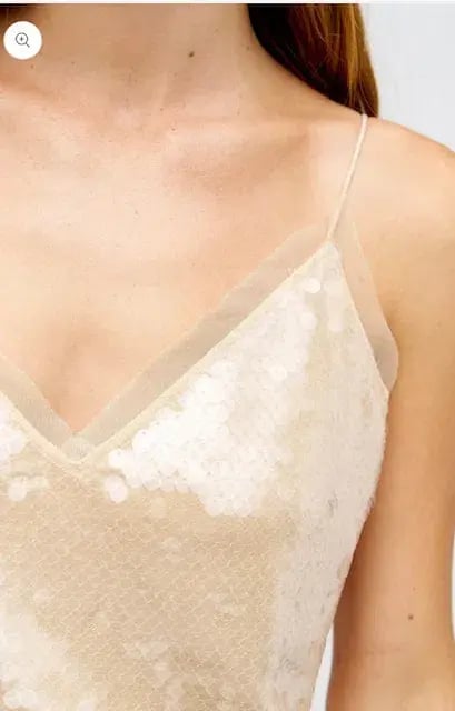 Oroton Sequin Slip Dress Champagne Size 10 photo 5
