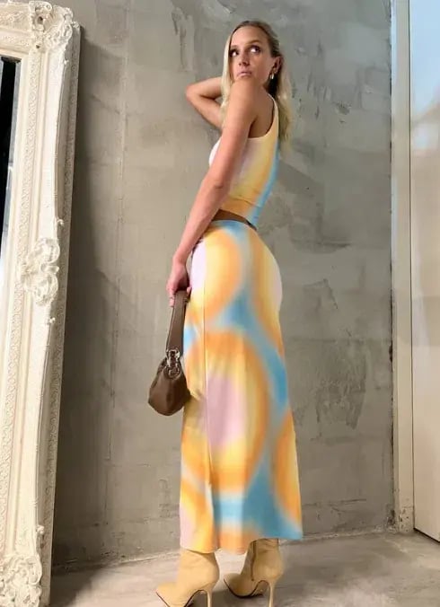 With Harper Lu Sunset Orb Maxi Set Print Size 6 photo 2