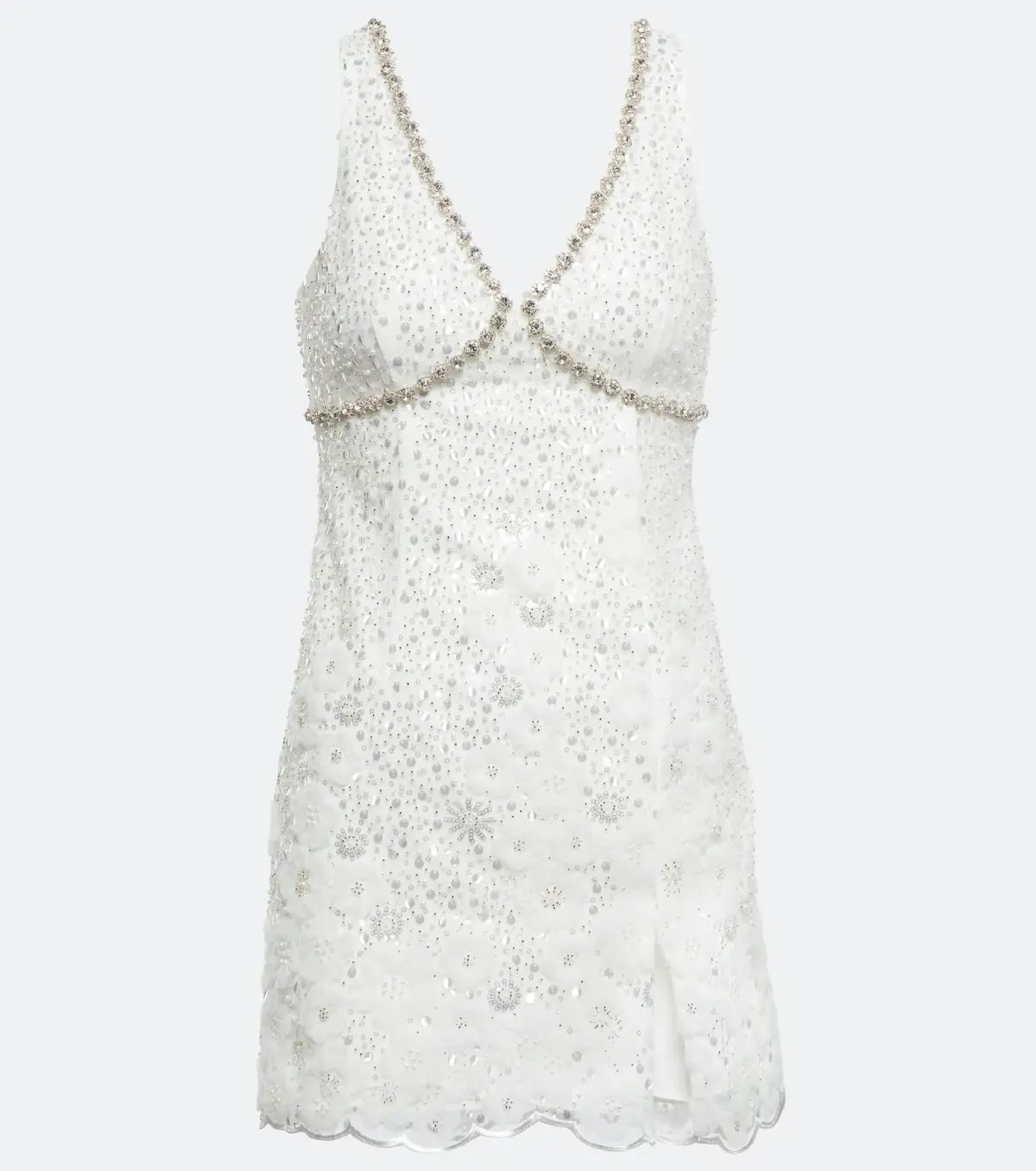 Self Portrait Crystal Embellished Mini Dress White Size 8 photo 4