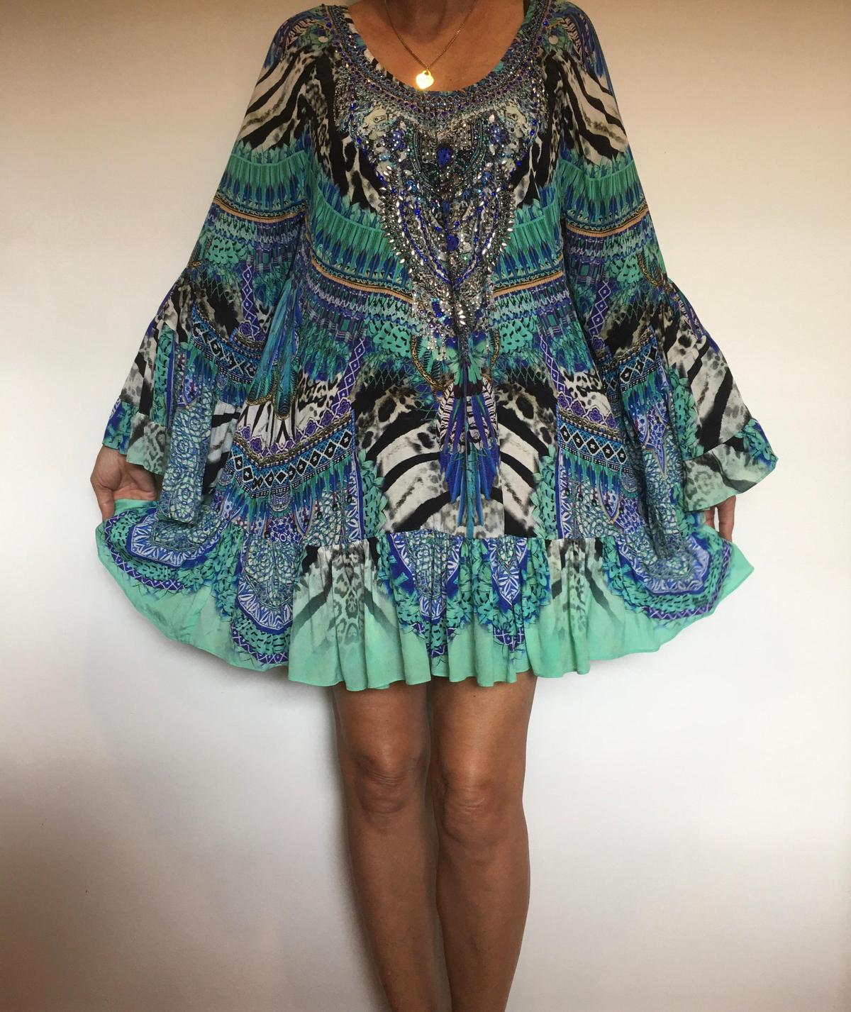 Camilla Mini Dress Blue Size 12 photo 3