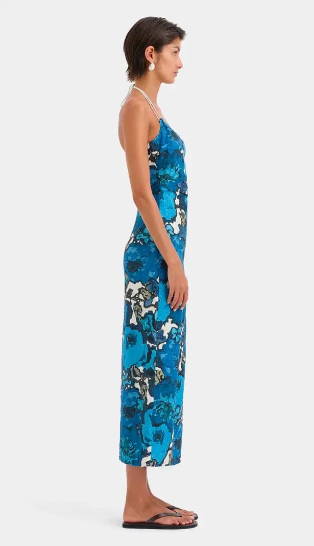 Sir the Label Camellia Midi Dress Blue Flora Print Size 3 (AU 12) photo 4