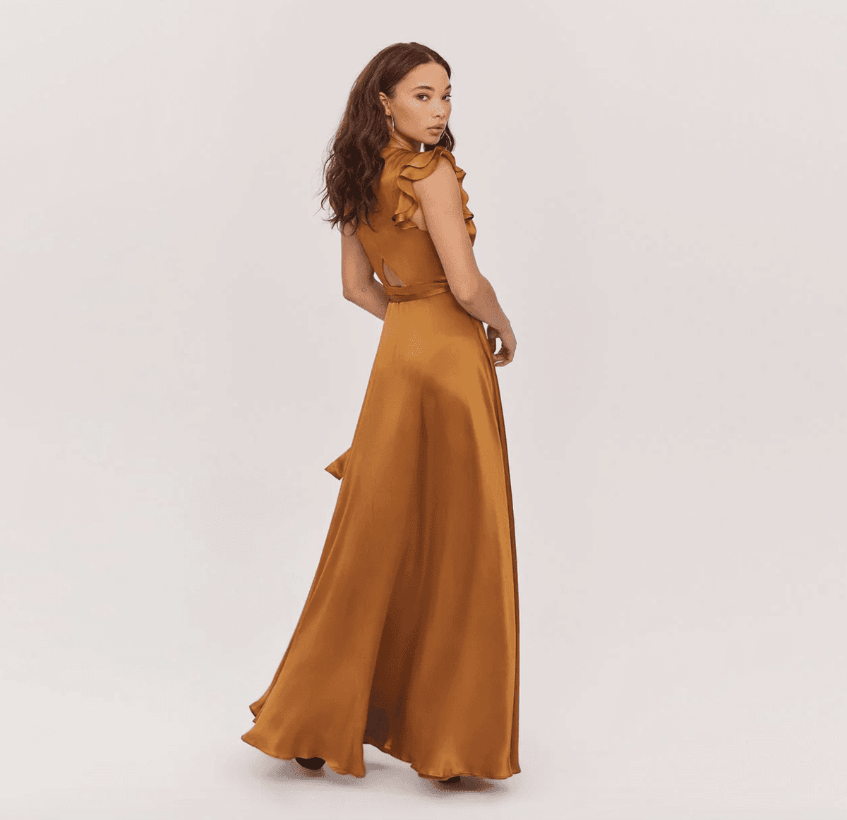Fame & Partners Silk Wrap Dress in Rust Size 6 photo 2