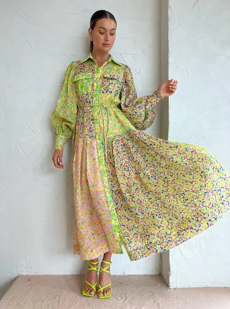 Alemais Daisy Patchwork Shirtdress In Multi Size AU 8 photo 2