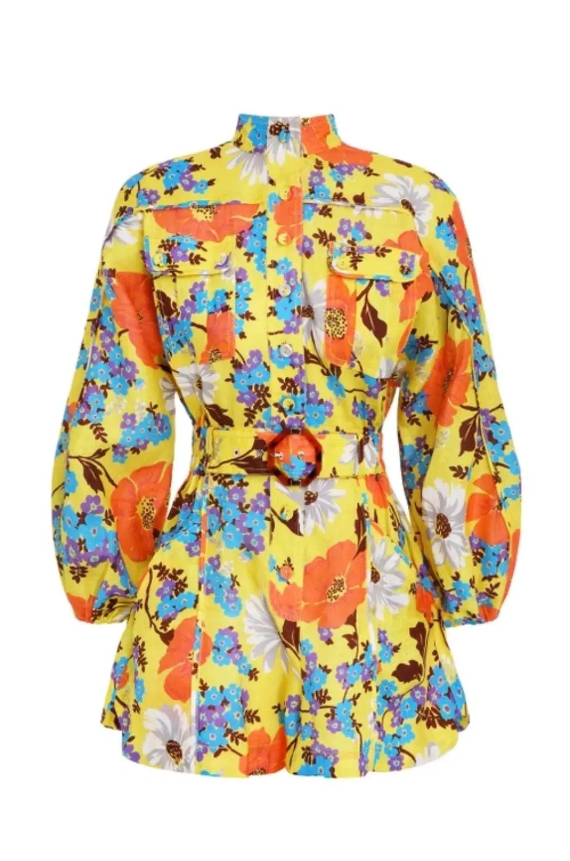 Zimmermann Estelle Panelled Playsuit Print Size 8 photo 3