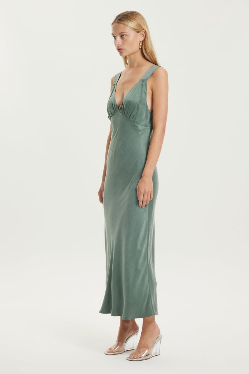 THIRD FORM MAGNETIC CAMISOLE BIAS SLIP DRESS - TEAL photo 2