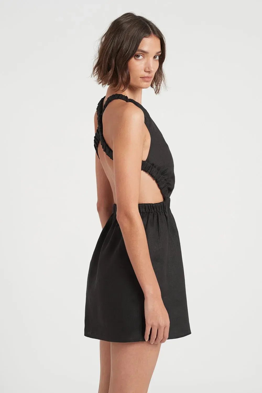 Sir The Label Alena Open Back Mini Dress Black Size AU 8 photo 3
