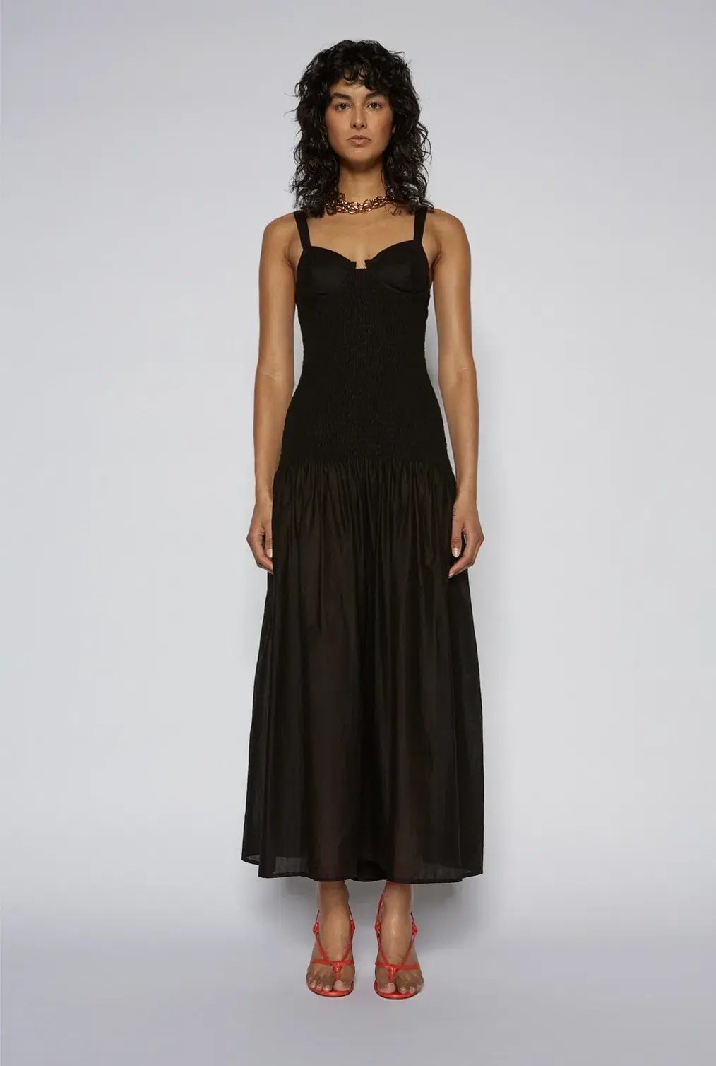Scanlan Theodore Black Cotton Bralette Dress Size 8 photo 2