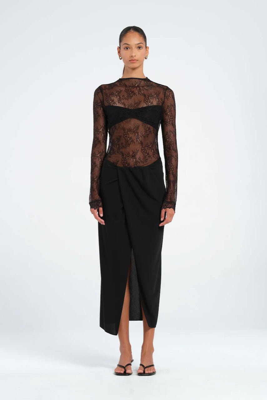 Benni Colton Midi Dress - Black photo 2