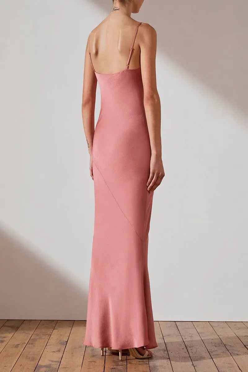 Shona Joy Luxe Bias Cowl Slip Dress Rose Size 10 photo 2