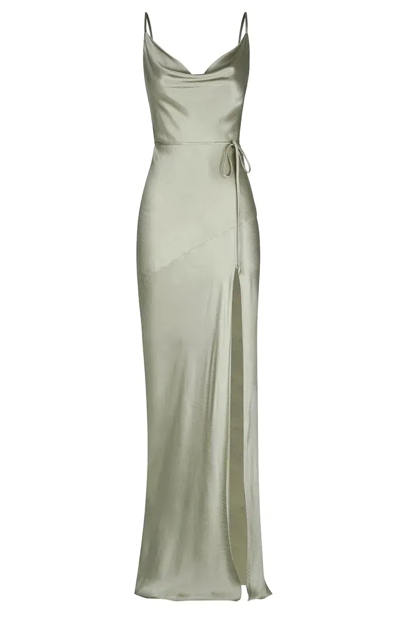 Shona Joy La Lune Bias Cowl Maxi Dress Sage Size 10 photo 3