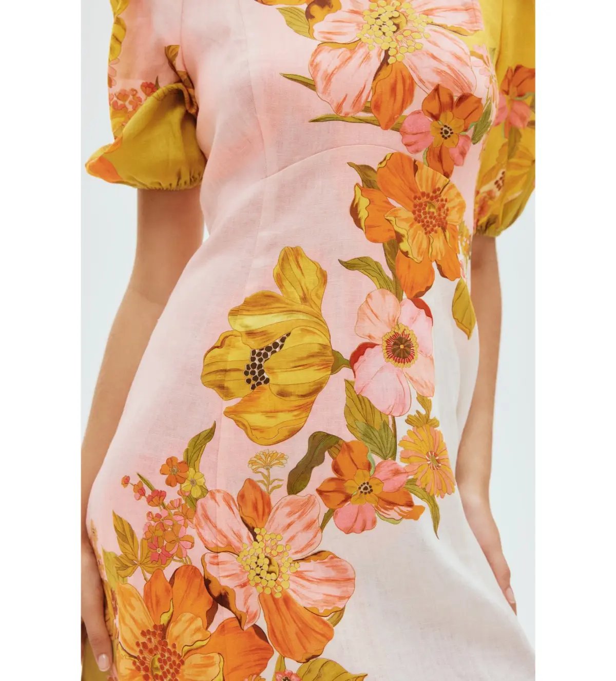 Alemais Silas Midi Dress Floral Size AU 10 photo 4