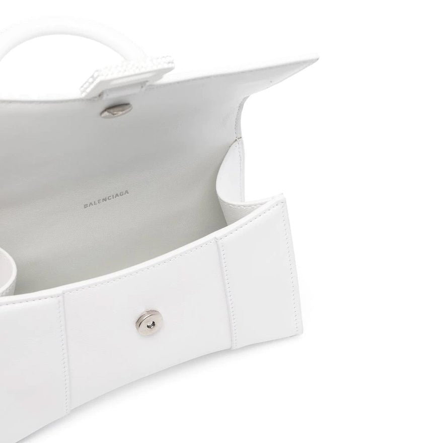 Balenciaga White Hourglass Crystal Logo Xs photo 2