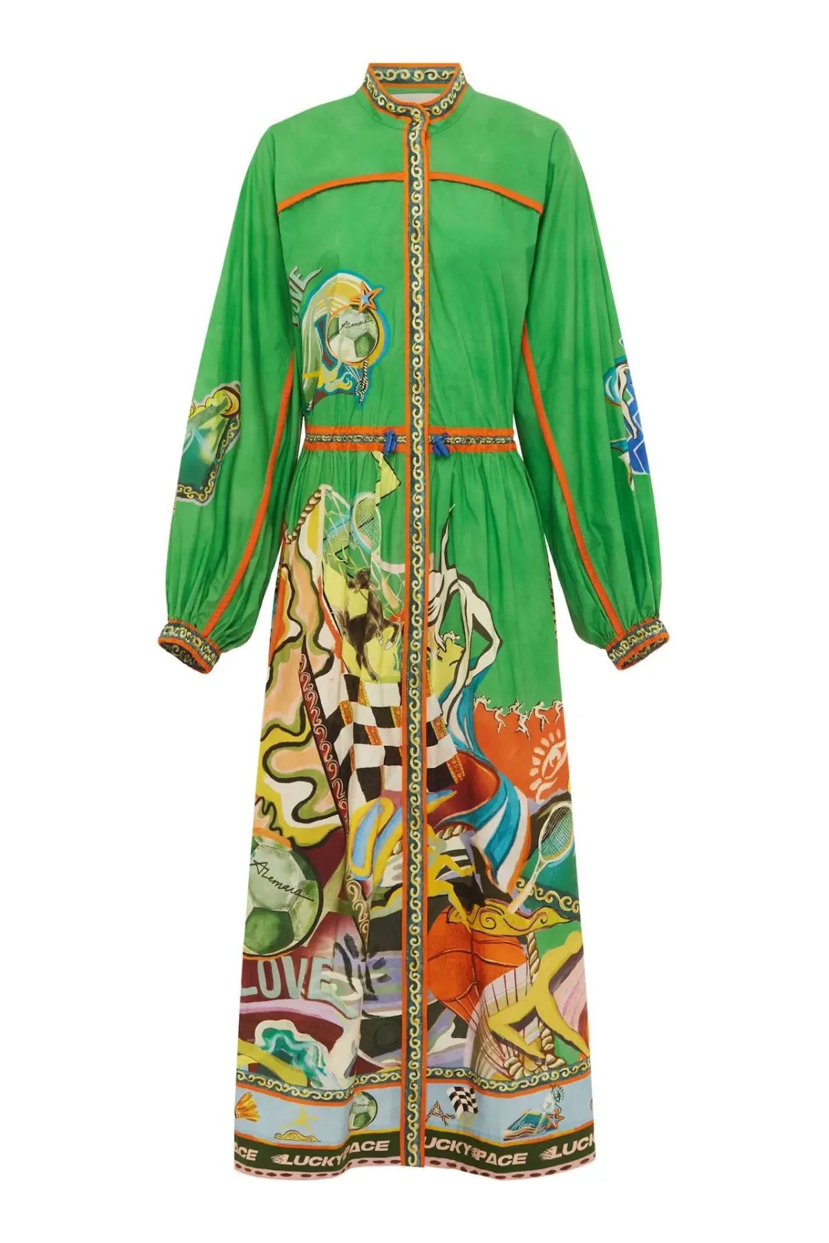 Alémais Lucky Pace Midi Shirtdress in Green Size 16 photo 5