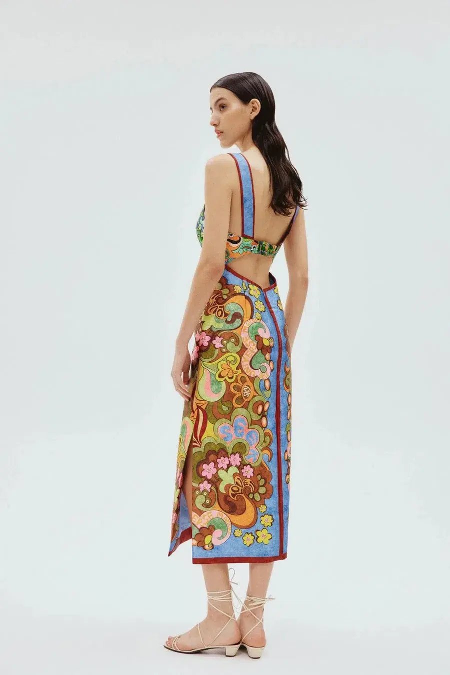 Alemais Dreamer Corset Midi Dress Multi Size 8 photo 2