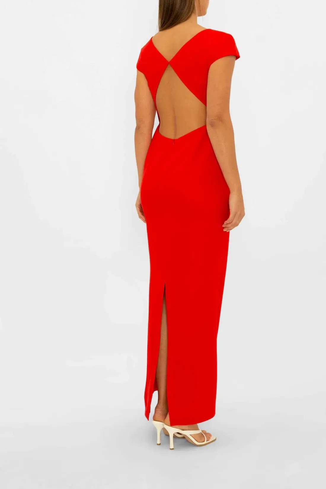 Carla Zampatti Red Bareback Beauty Maxi Dress Red Size 6 photo 2