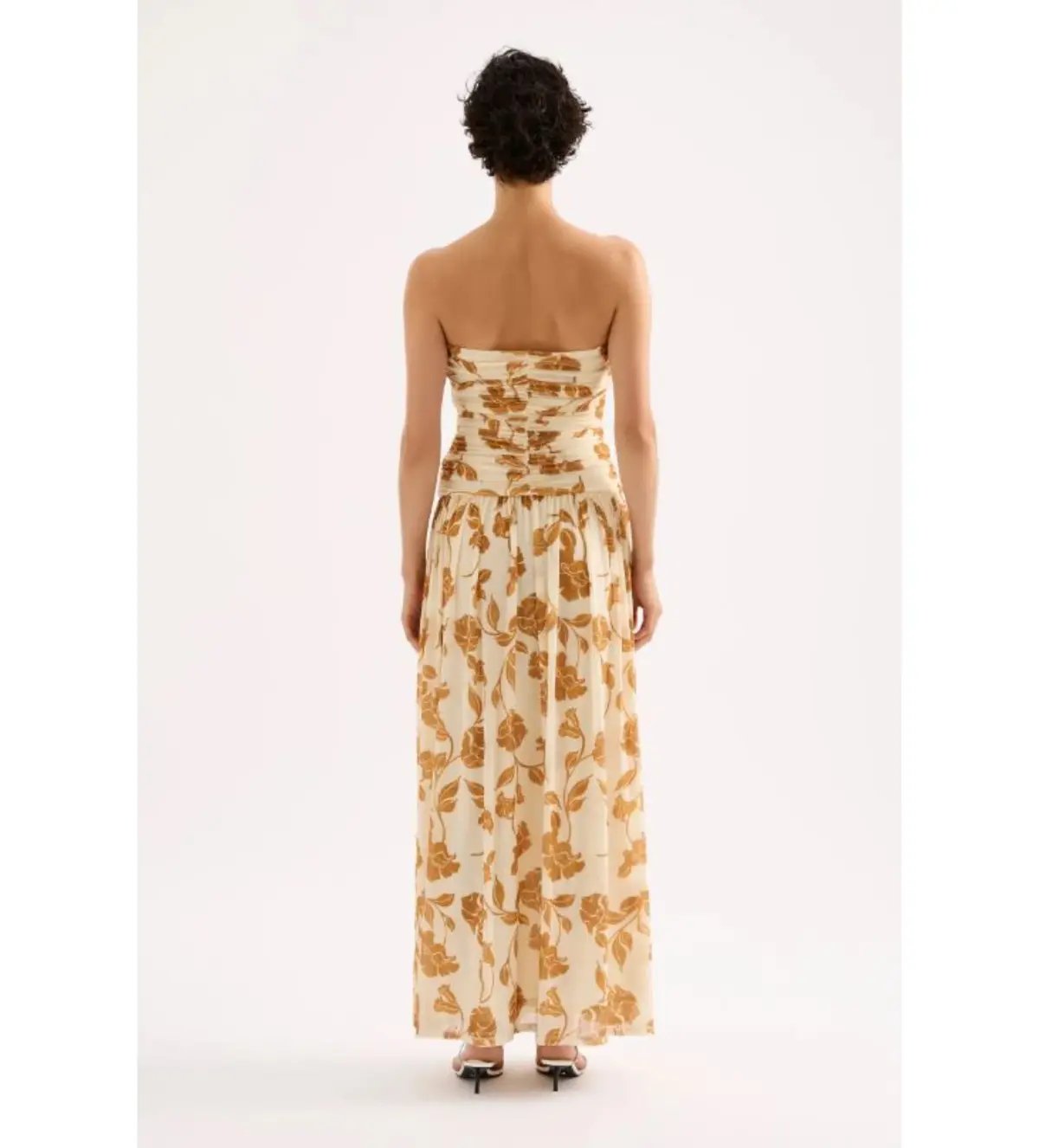 Nude Lucy Roshanne Mesh Maxi Dress Cream Floral Size XS / AU 6 photo 3