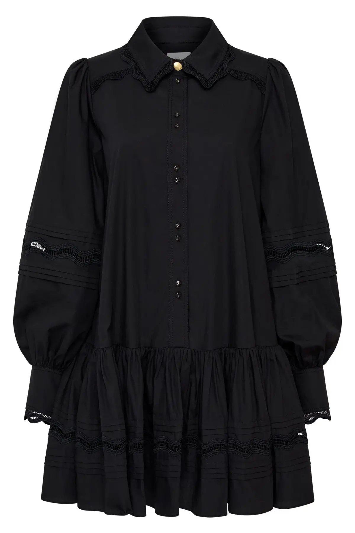 Aje Reva Wave Trim Mini Dress Black Size 8 photo 3