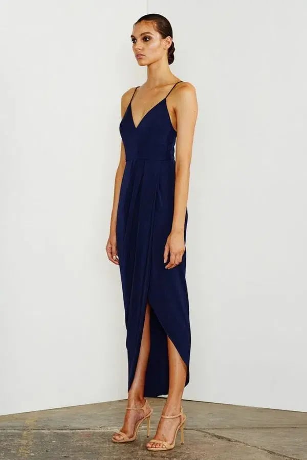 Shona Joy Core Cocktail Draped Maxi Dress Navy Size 16 photo 2