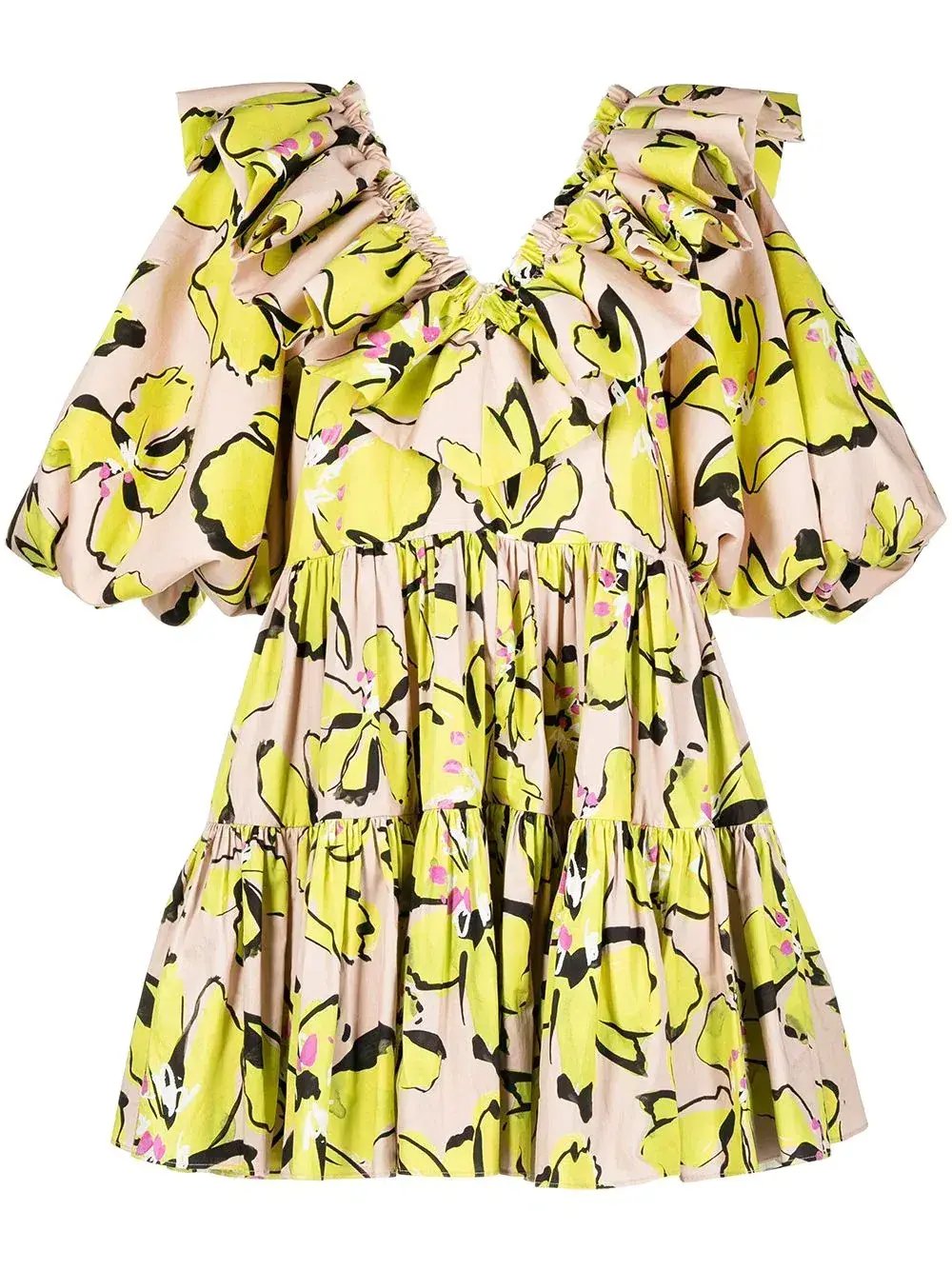 Aje Ruffle Mini Dress Print Size 8 photo 4