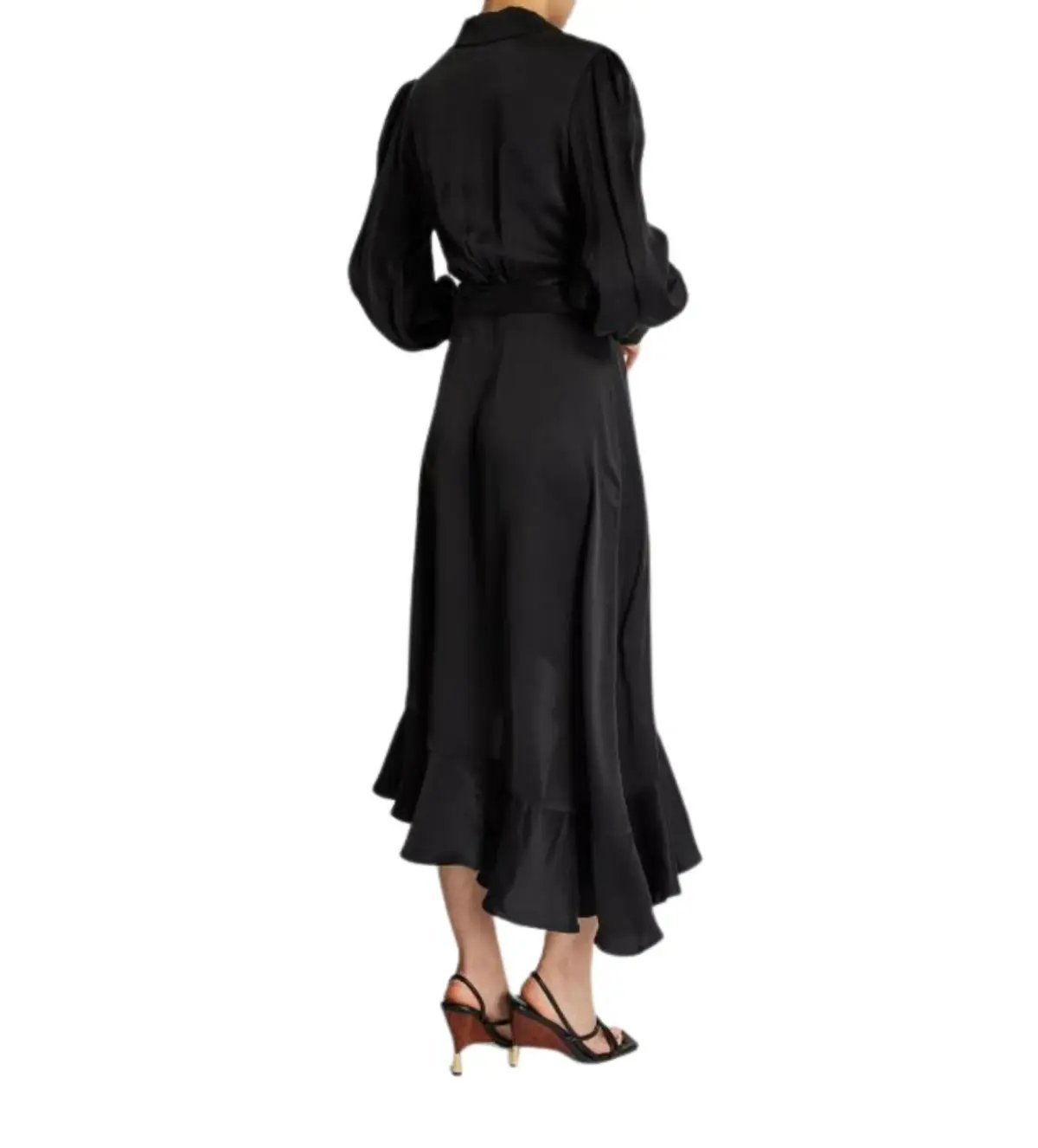 Zimmerman Silk Wrap Midi Dress in Black Size 2 / AU 12 photo 2