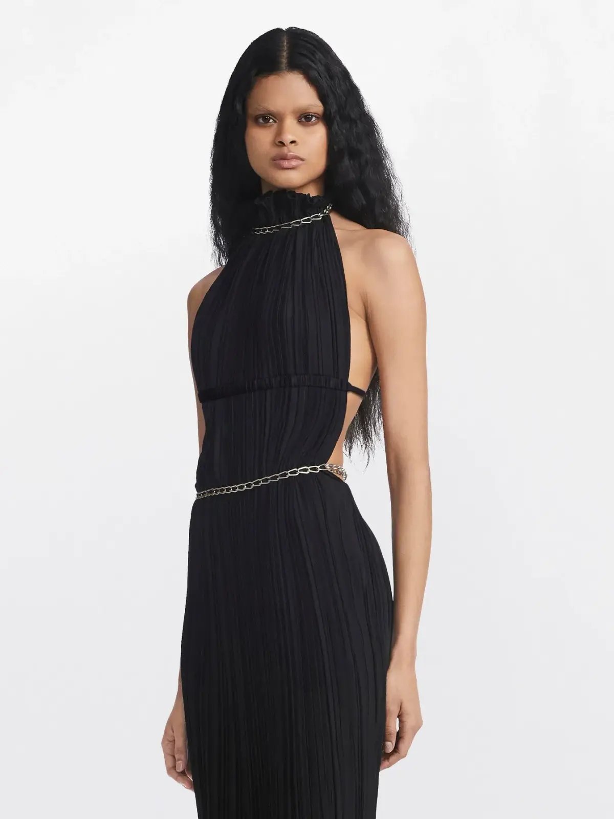 Dion Lee Chain Pleat Halter Dress Black Size 6 photo 2