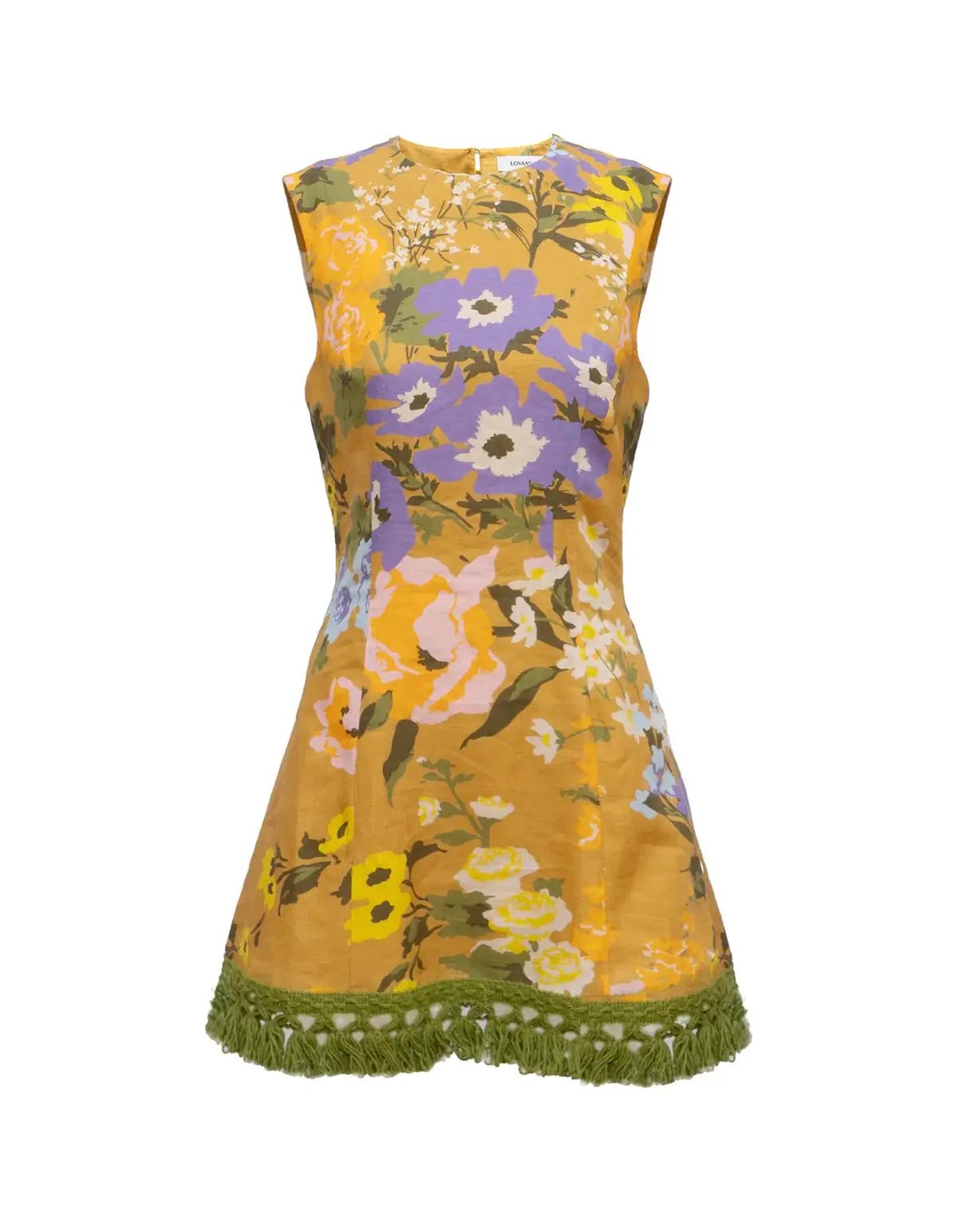 Lovaan Mathilda Dress Yellow Floral Size 10 photo 4