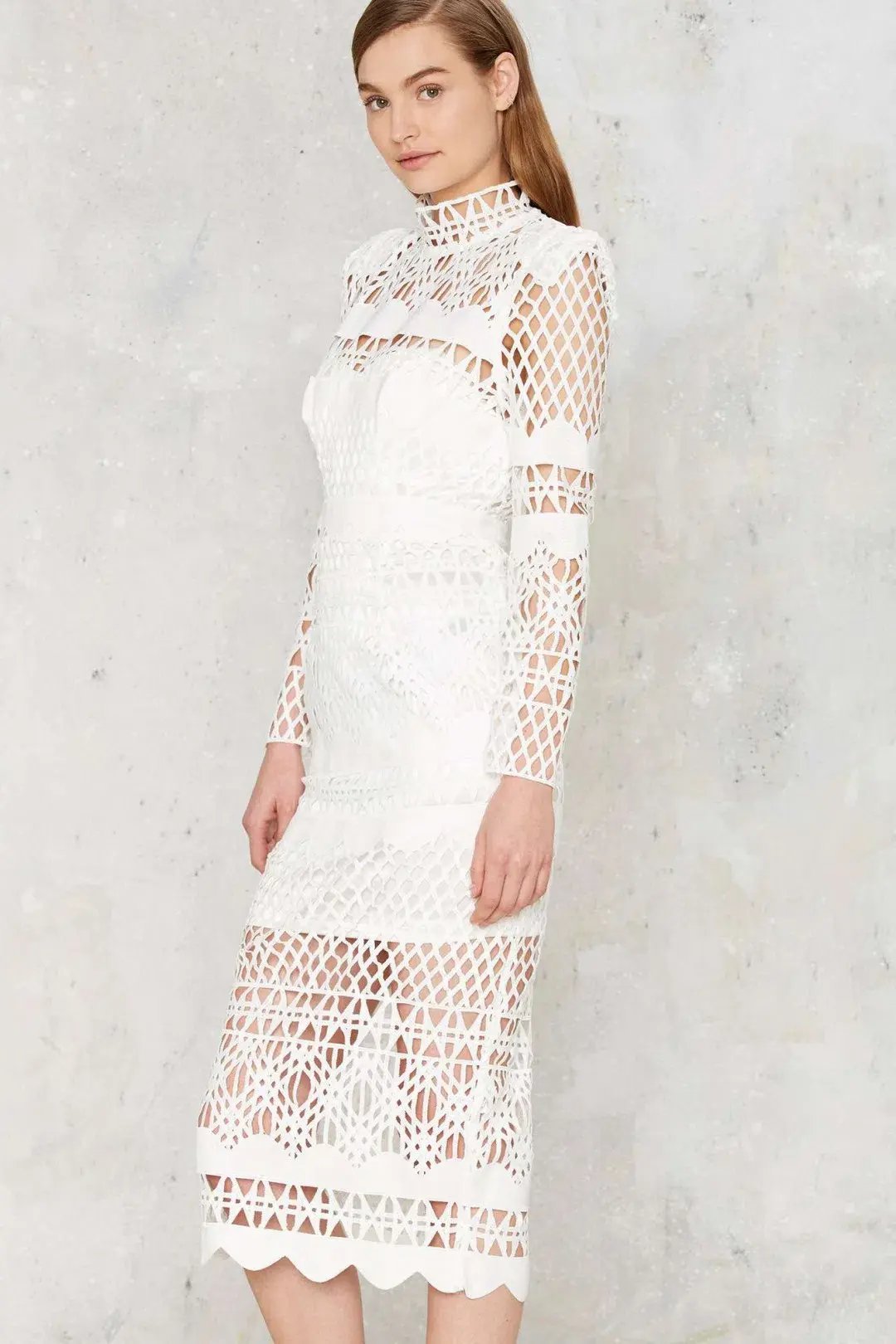 Asilio A Love Like That Cutout Midi Dress White Size 6 photo 4