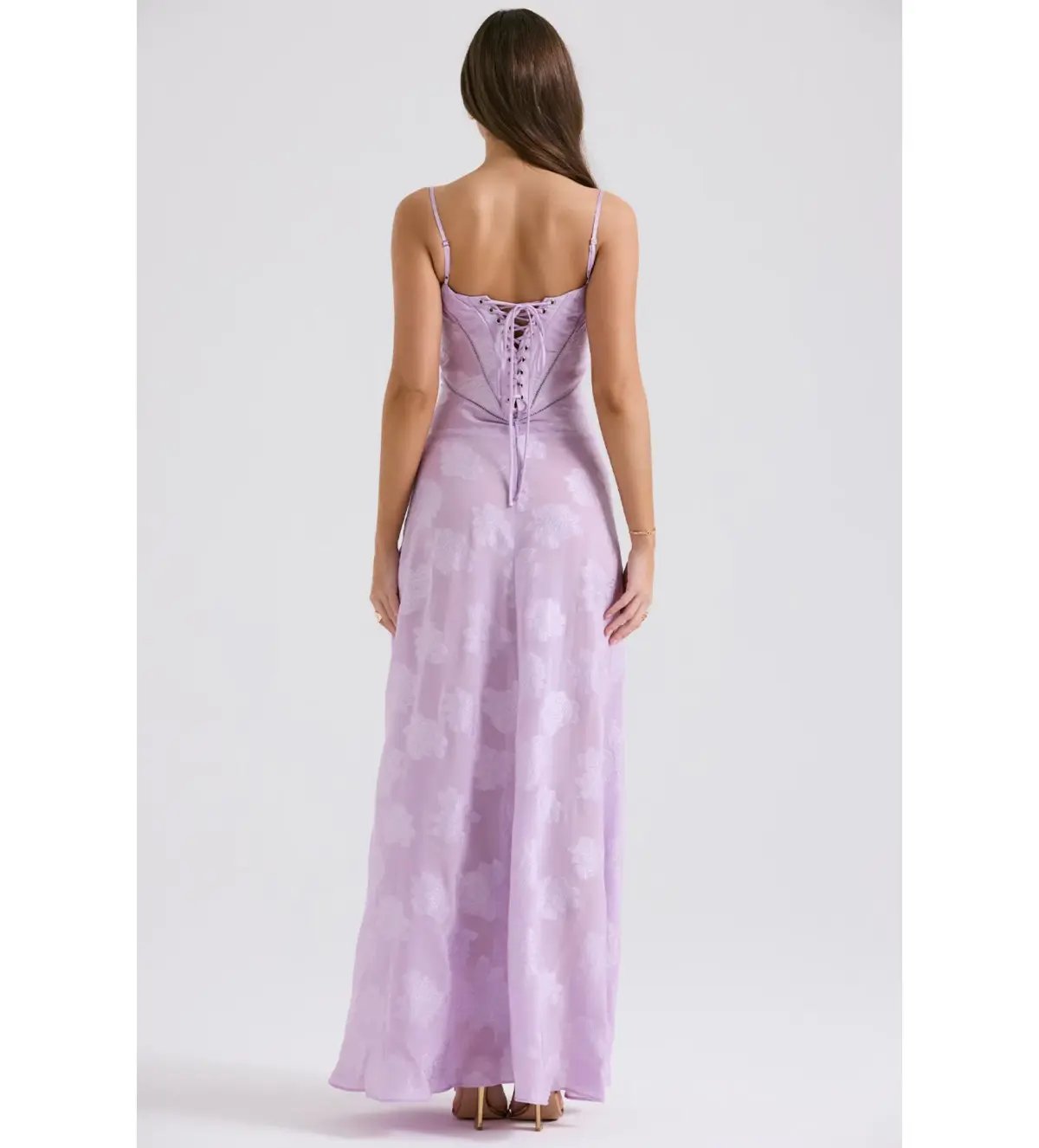 House Of CB Seren Lace Back Maxi Dress Orchid Floral Size S / AU 8 photo 3