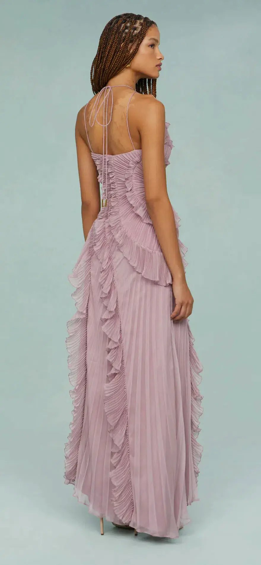 Amur Lorelie Halter Gown Water Hyacinth Size 8/2 photo 4
