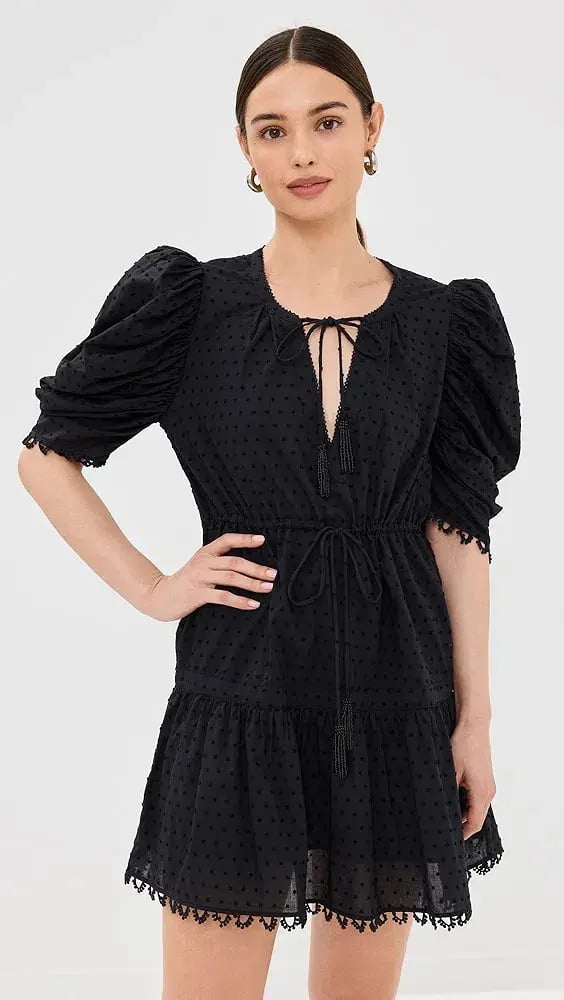 Farm Rio Summer Garden Mini Dress Black Size Small photo 3