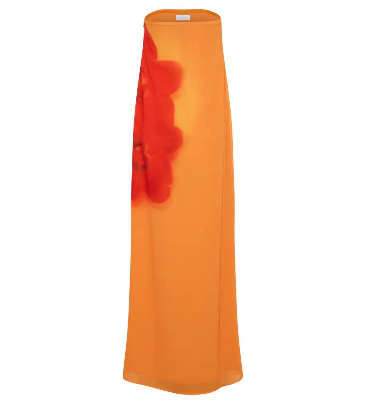 Amaya Strapless Chiffon Maxi Dress Koi Orchid Print Size 8 photo 4