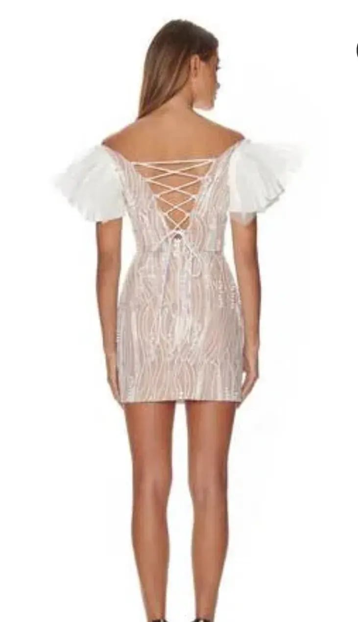 Eliya The Label The Trinity Mini Dress Nude/White Size M / Au 10 photo 3