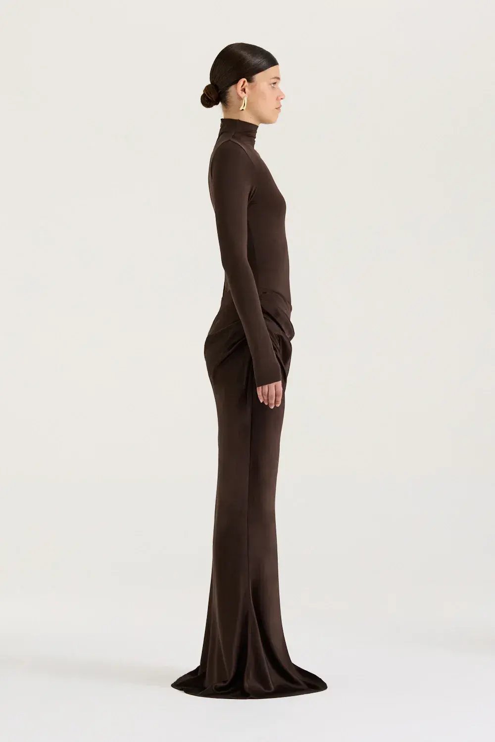 HENNE Soraia Long Sleeve Dress Chocolate Brown Size S / AU 8 photo 4