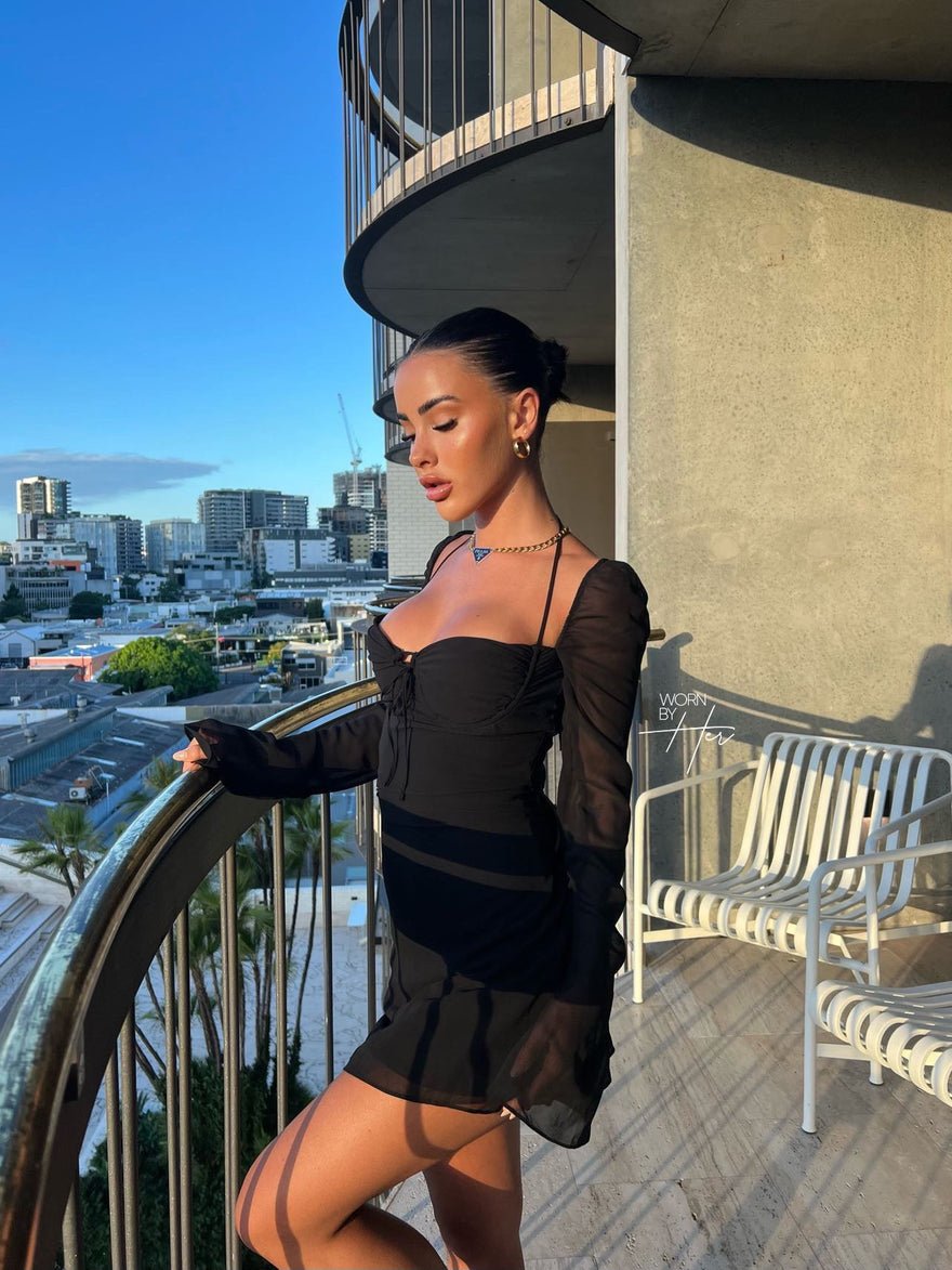 House of CB Babydoll Dress In Black photo 2