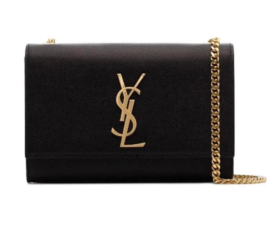 Saint Laurent Kate Textured Leather Chain Bag Medium Black photo 2