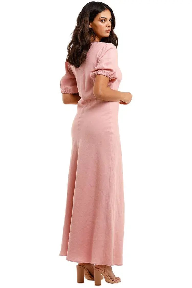 Jillian Boustred Linen Dress Pink Size 16 photo 3
