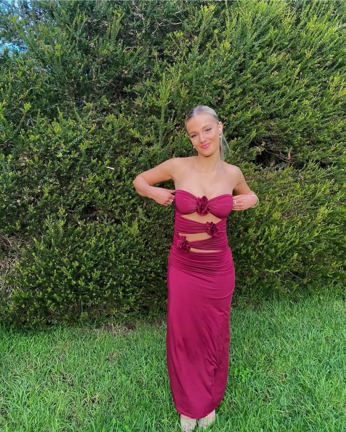Maygel Coronel Veranera Midi Dress Burgundy One Size photo 4