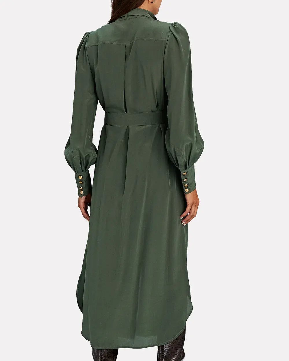 Zimmermann Silk Tie Midi Dress Green Size 8 photo 3
