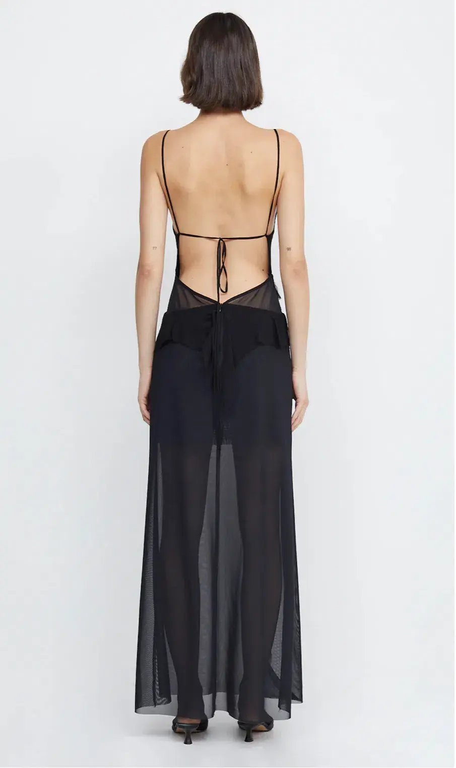 Bec & Bridge Aurelie Strap Frill Maxi Dress Black Size 6 photo 2